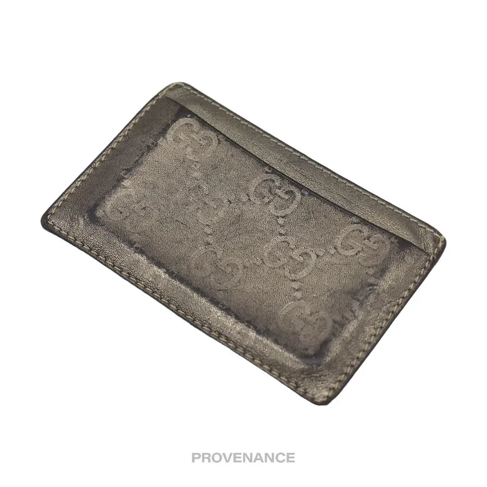🔴 Gucci Card Holder Wallet - Metallic Bronze Guccissima - Picture 5 of 6